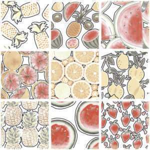 CARREAUX  FRIDA FRUITS . IMITATION CIMENT 22X22   33€/M2